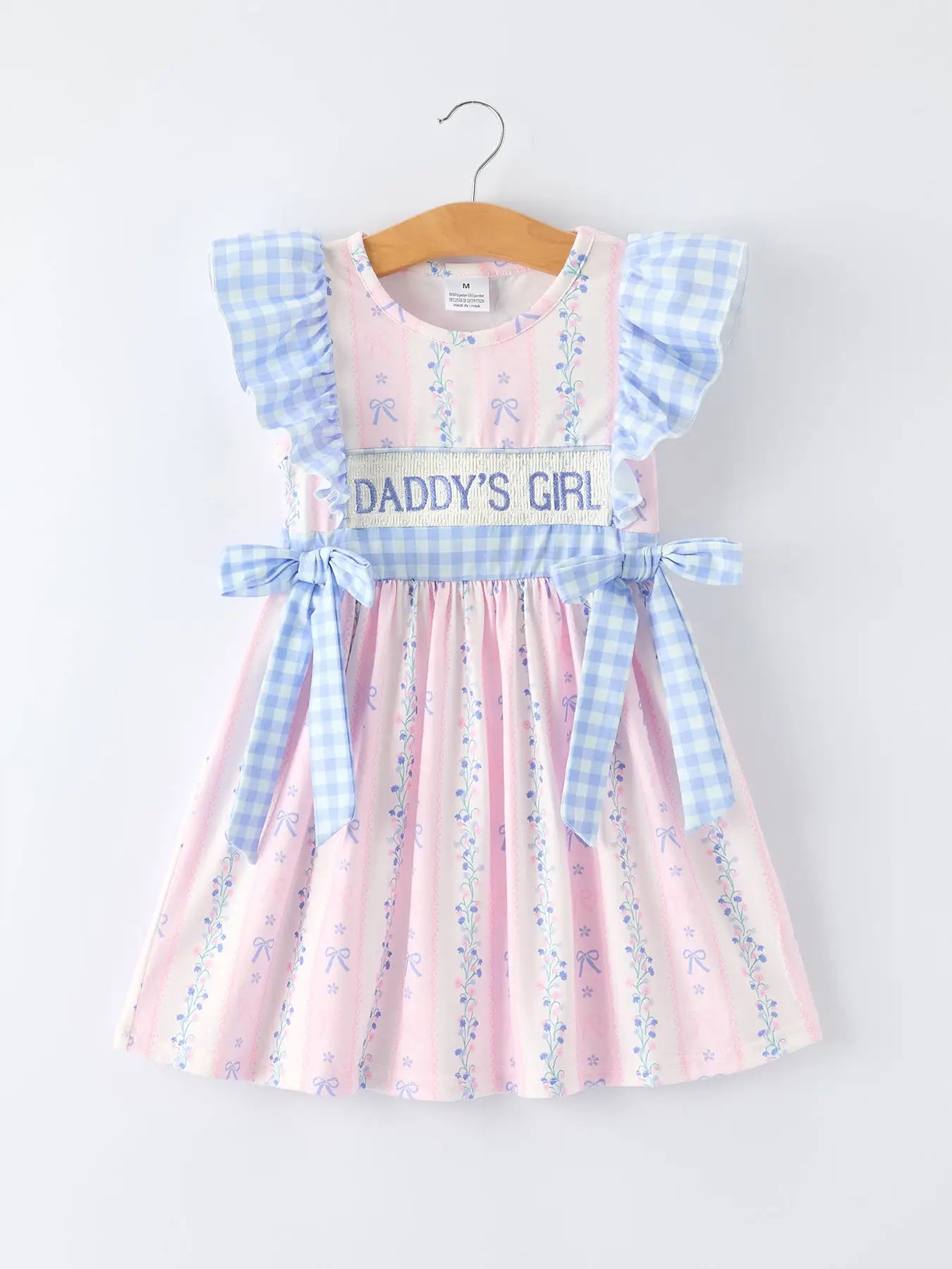 “Daddy's Girl” Smocked Plaid Girls Dress