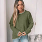 Split-End Pullover Sweater-Green