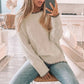 Split-End Pullover Sweater-Light Khaki