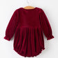 Baby Girls Velvet Plaid Bow Romper