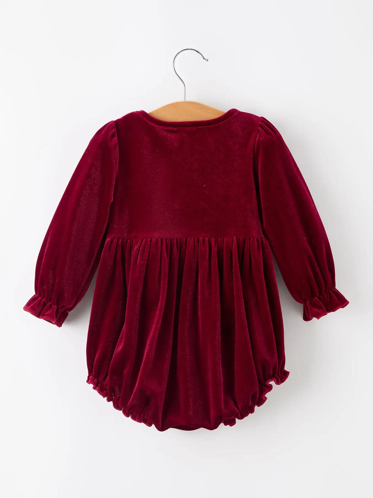 Baby Girls Velvet Plaid Bow Romper