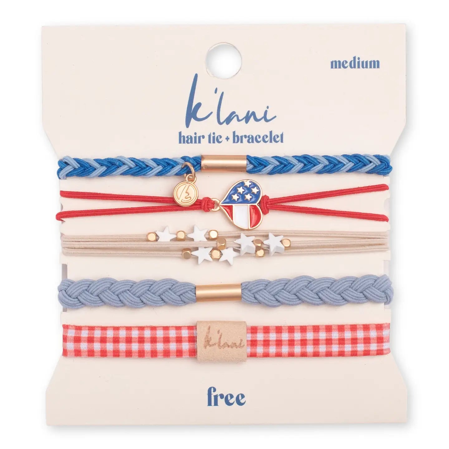 "Free" Patriotic Hair Tie Bracelets