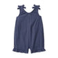 Check Gauze Blue Girl Romper