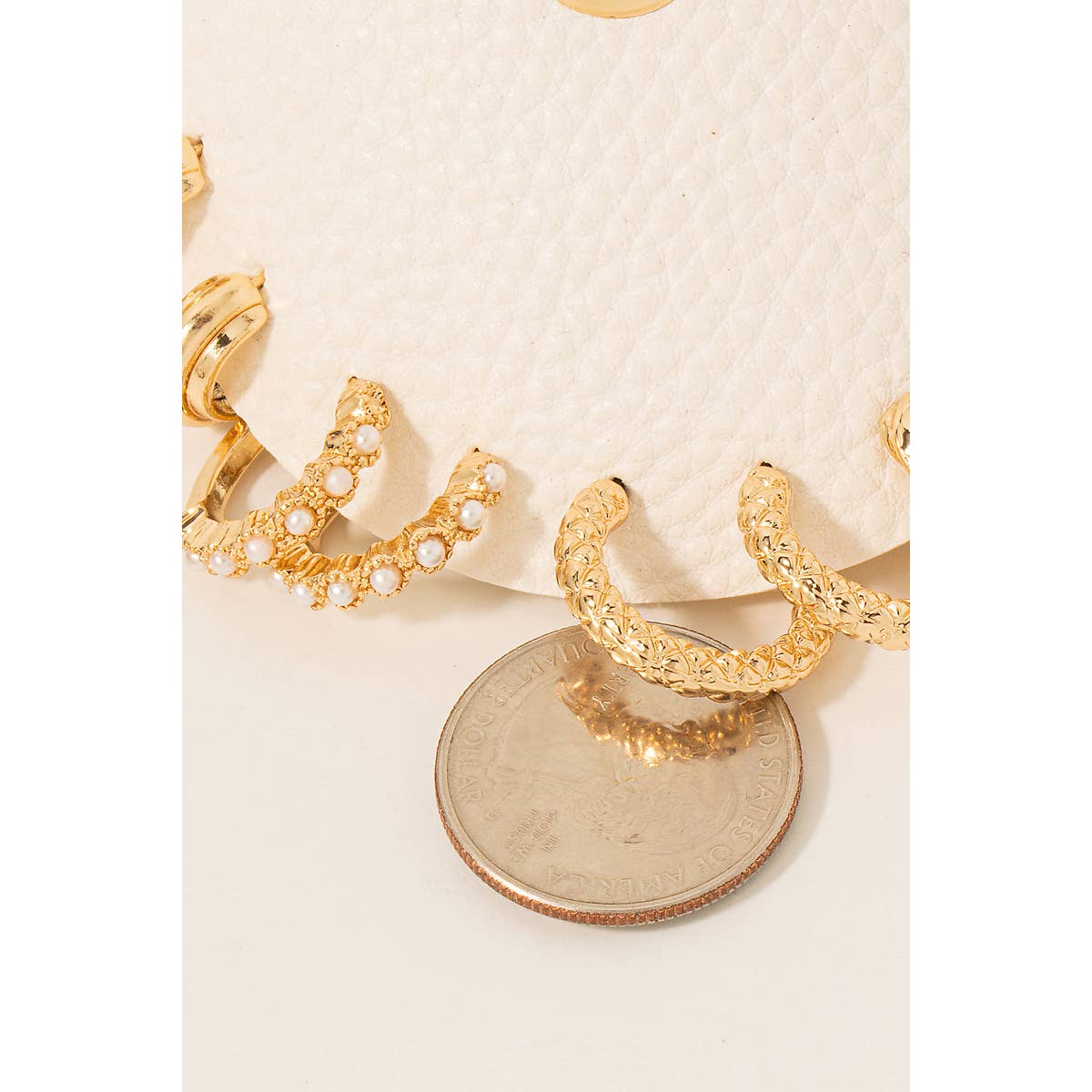 Mixed Metallic Hoop Earrings Set