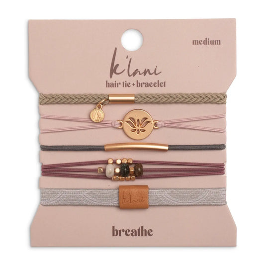 "Breathe" Lotus Flower Yoga Inspired Hair Tie Bracelets