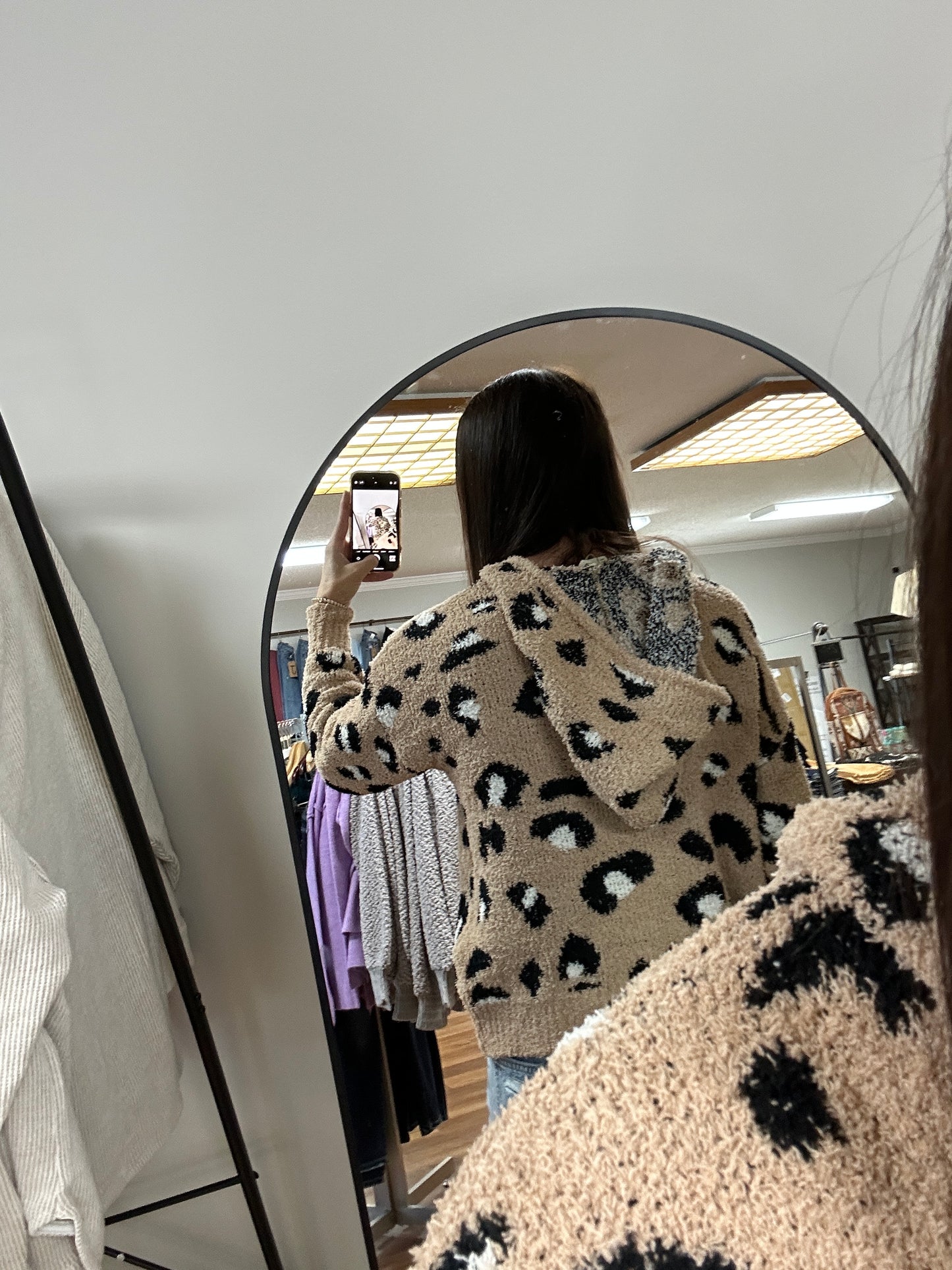 Chandler Leopard Hooded Sweater in Taupe**FINAL SALE**