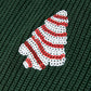 Festive Holiday Girls Sweater with Candy Stripe Tree Sequins