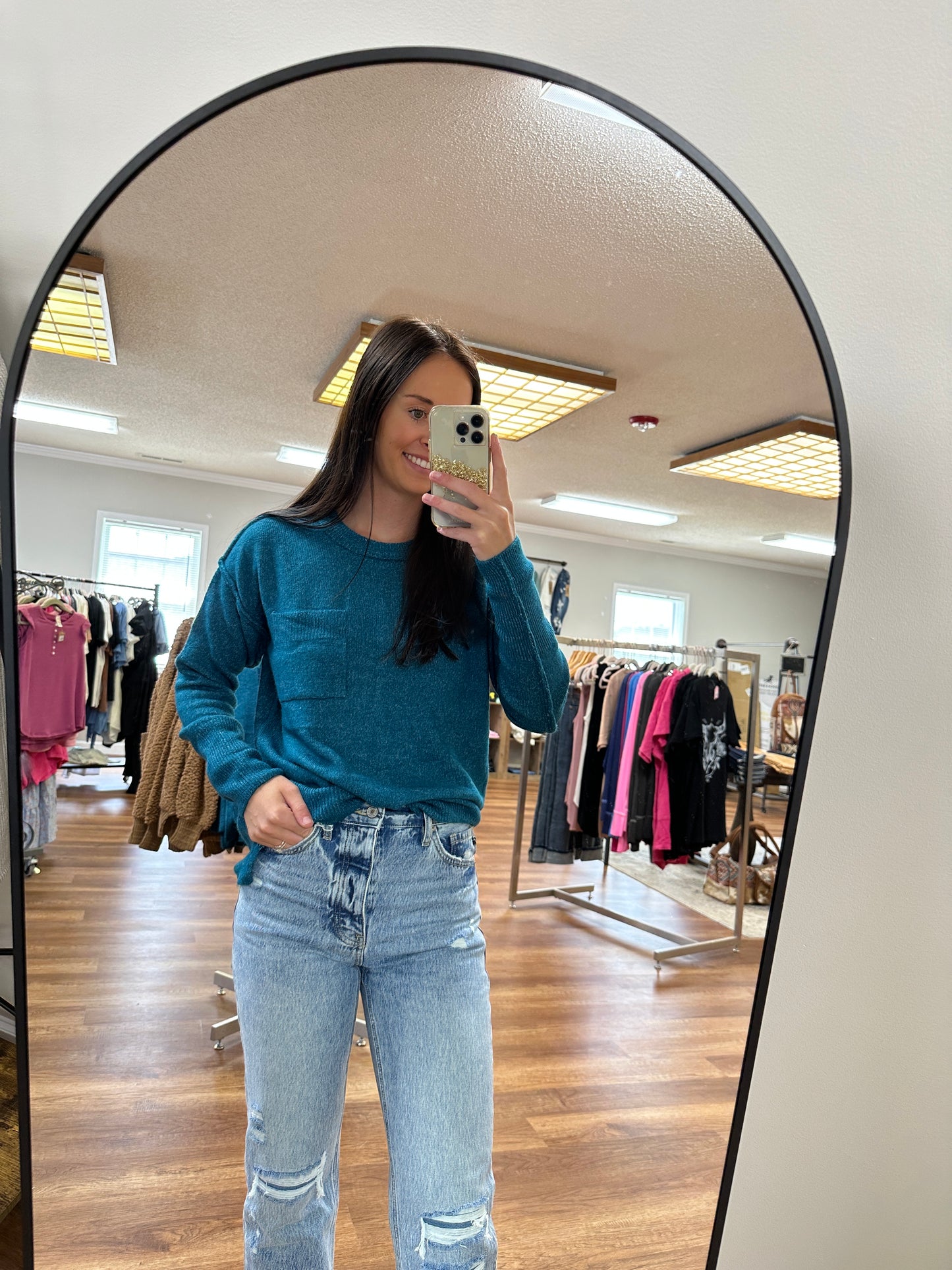 Sinclair Sweater in Teal**FINAL SALE**