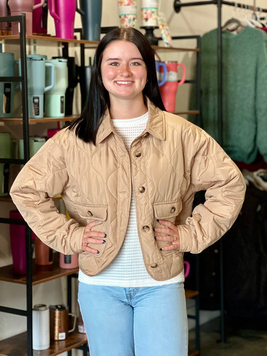 Button Up Quilted Jacket**FINAL SALE**