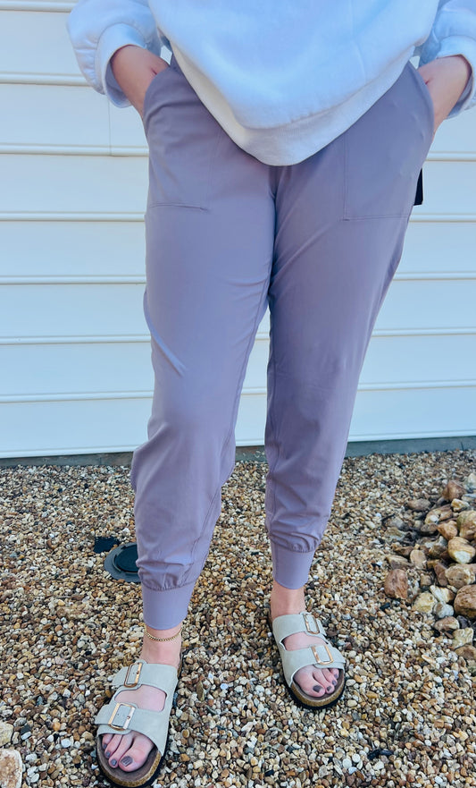 Lulu Active Joggers in Dusty Lilac