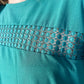 Button Back with Lace Stripe Trim Blouse