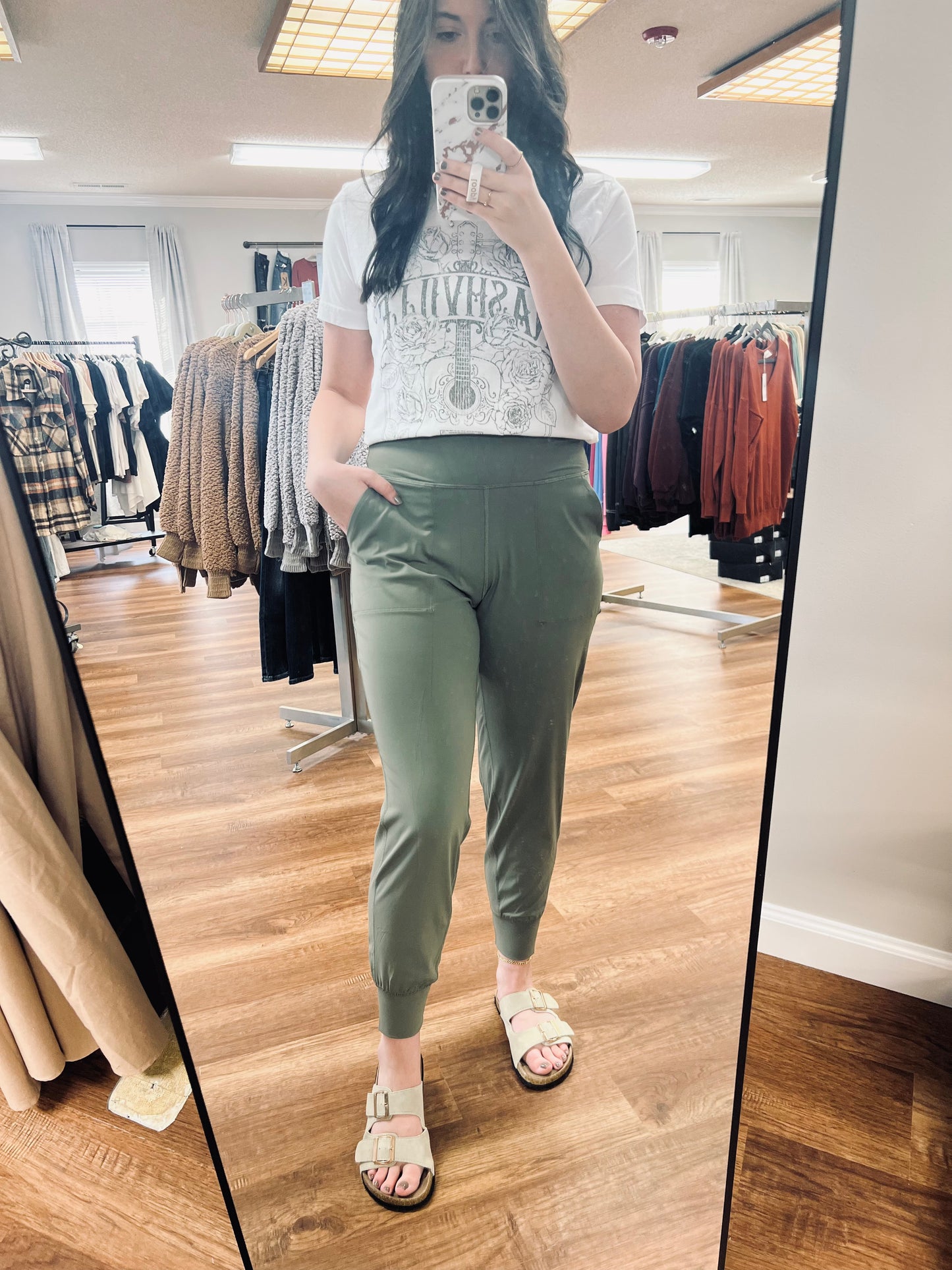 Lulu Active Joggers in Dark Sage**FINAL SALE**