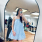 Gingham Tiered Dress in Blue