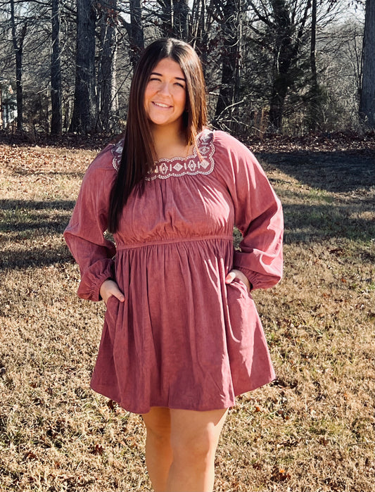 Corduroy Mini Dress