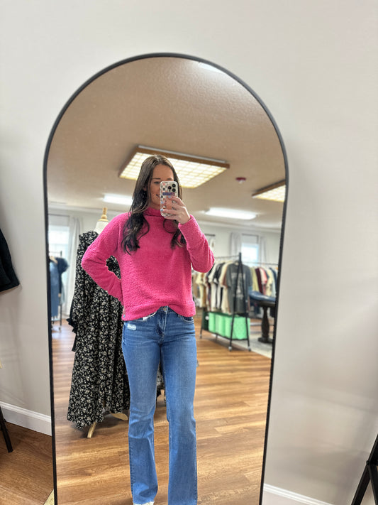 Fuzzy Textured Top in Pink**FINAL SALE**