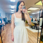 Sleeveless Dress with Shorts in White
