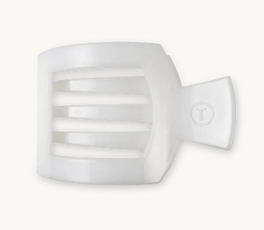 Square Flat Hair Clip in Coconut White