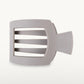 Square Flat Hair Clip in Silver Flames