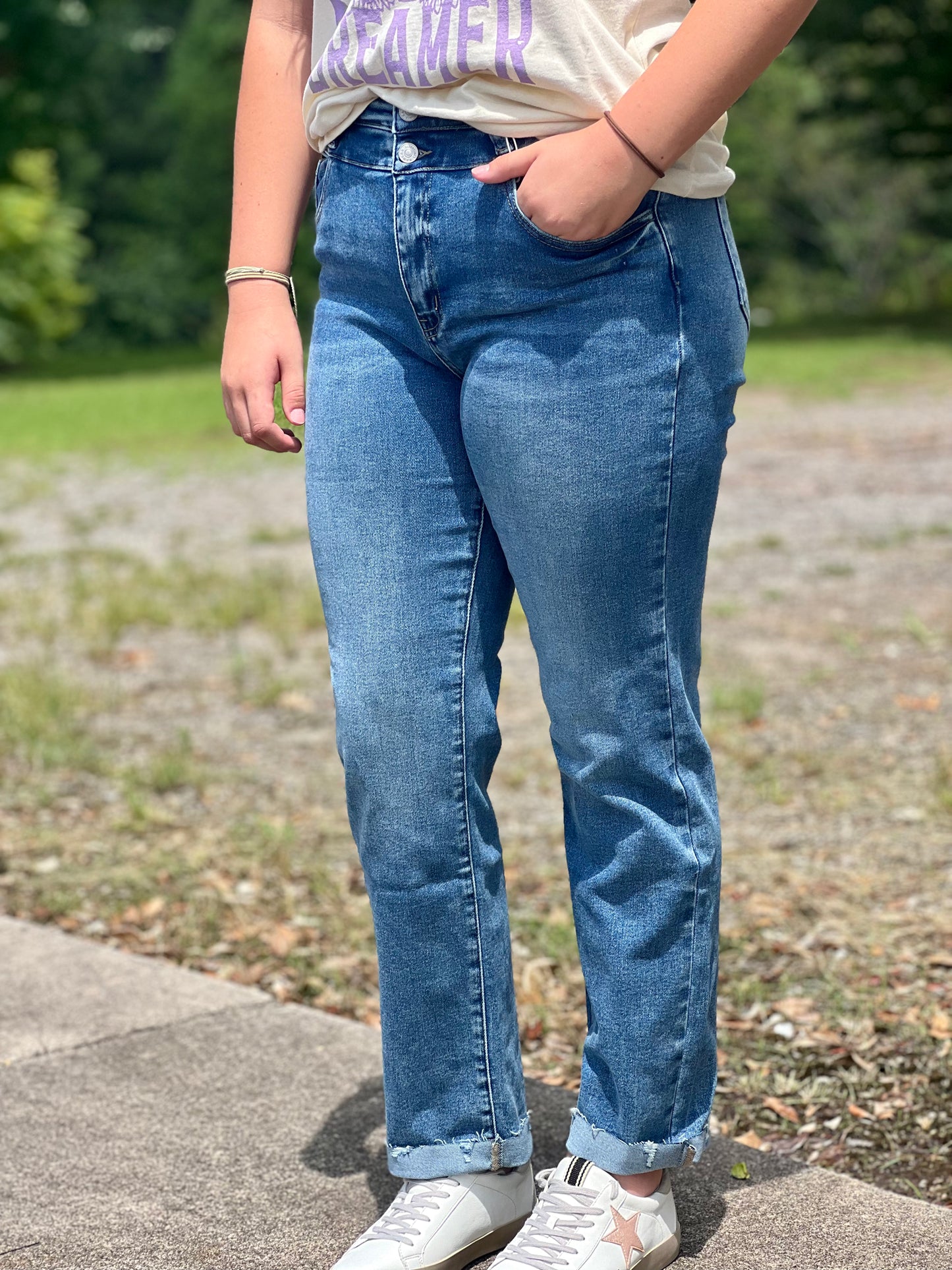 Lincoln High Rise Slim Straight Jeans by Kan Can