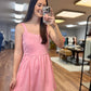 Sleeveless Dress with Shorts in Pink**FINAL SALE**