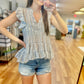 Delia Striped Tiered Top**FINAL SALE**