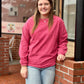 Oversized Ribbed Sweatshirt in Pink