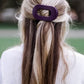 Flat Round Hair Clip in Burgundy Bliss