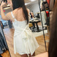 Sleeveless Dress with Shorts in White