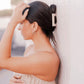 Square Flat Hair Clip in Almond Beige