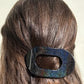 Flat Round Hair Clip in Midnight Magic