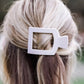 Square Flat Hair Clip in Toasted