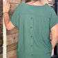 Button Back with Lace Stripe Trim Blouse