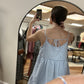 Gingham Tiered Dress in Blue