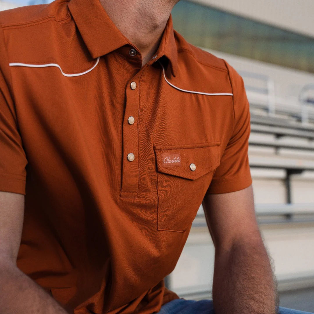 Pearl Snap Performance Polo - Orange