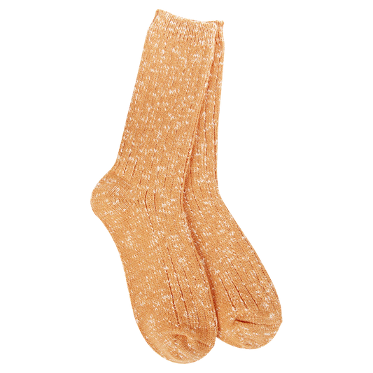 Orange Slub Marled Crew