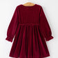 Girls Velvet Plaid Bow Dress