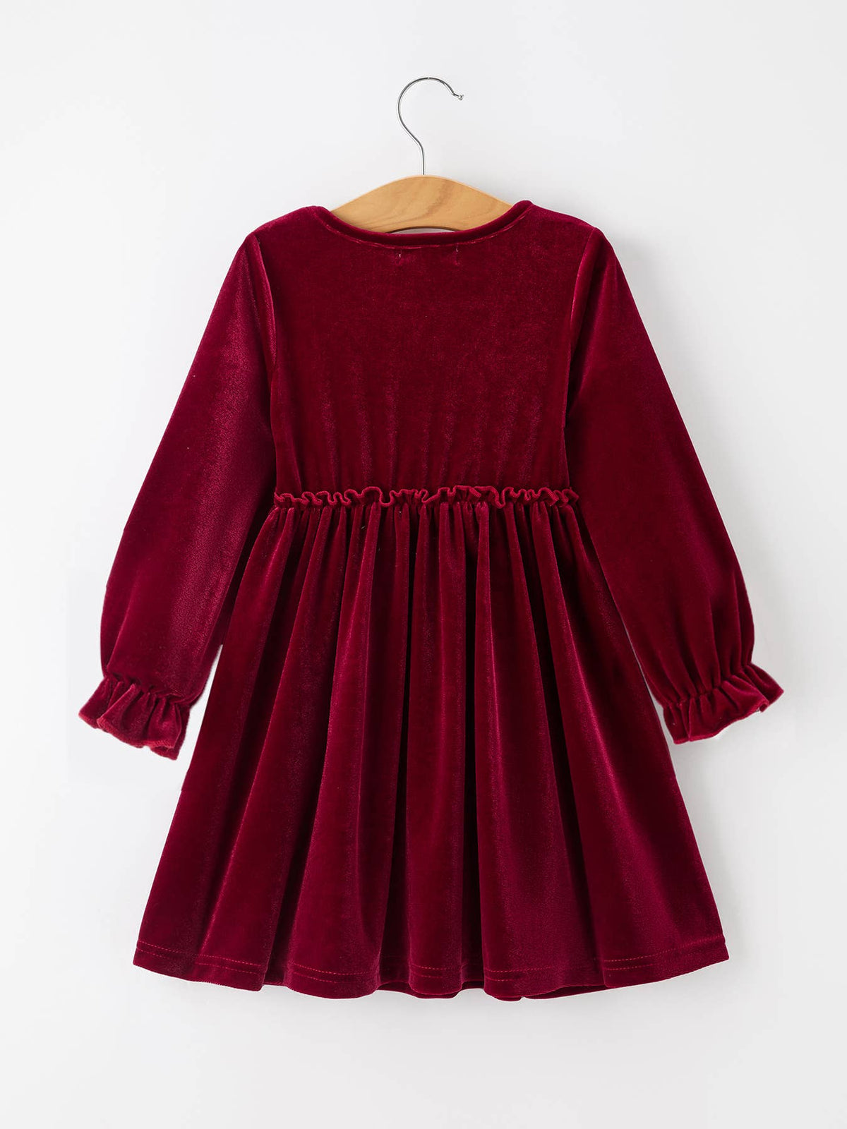 Girls Velvet Plaid Bow Dress