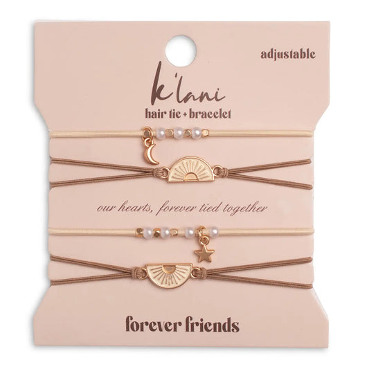 "Forever Friends" Sharable Friendship Hair Tie Bracelets