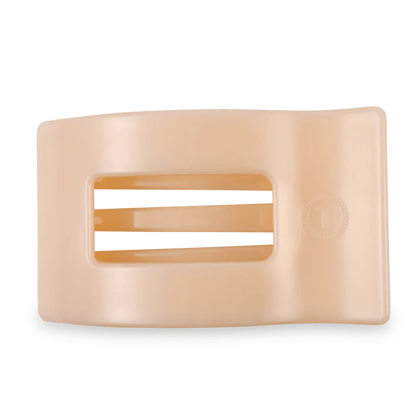 Flat Rectangle Hair Clip-Almond Beige