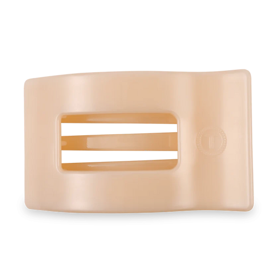 Flat Rectangle Hair Clip-Almond Beige
