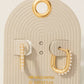 Pearl Studded Rectangle Hoop Earrings