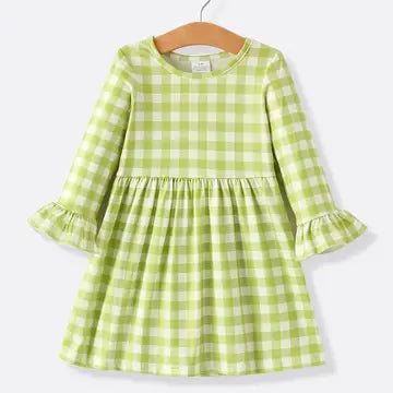 Green Plaid Fall Dress