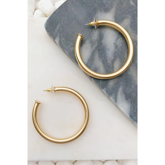 Upper Class Taste Hoop Earrings-Gold