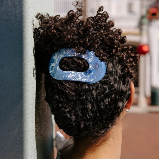 Round Flat Hair Clip- Blue Lagoon