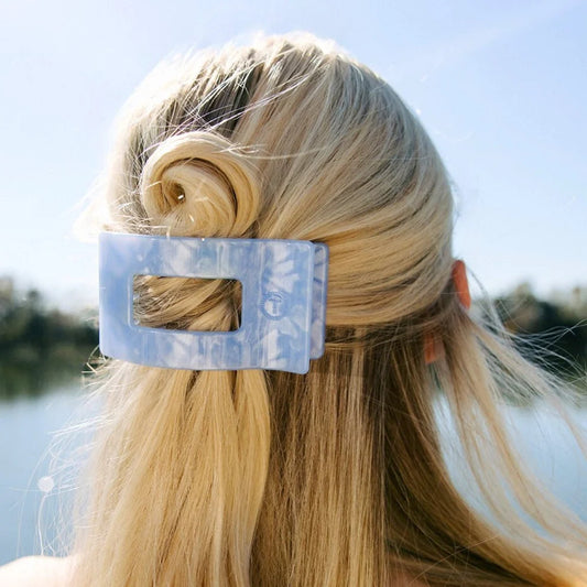 Rectangle Flat Hair Clip-Blue Lagoon
