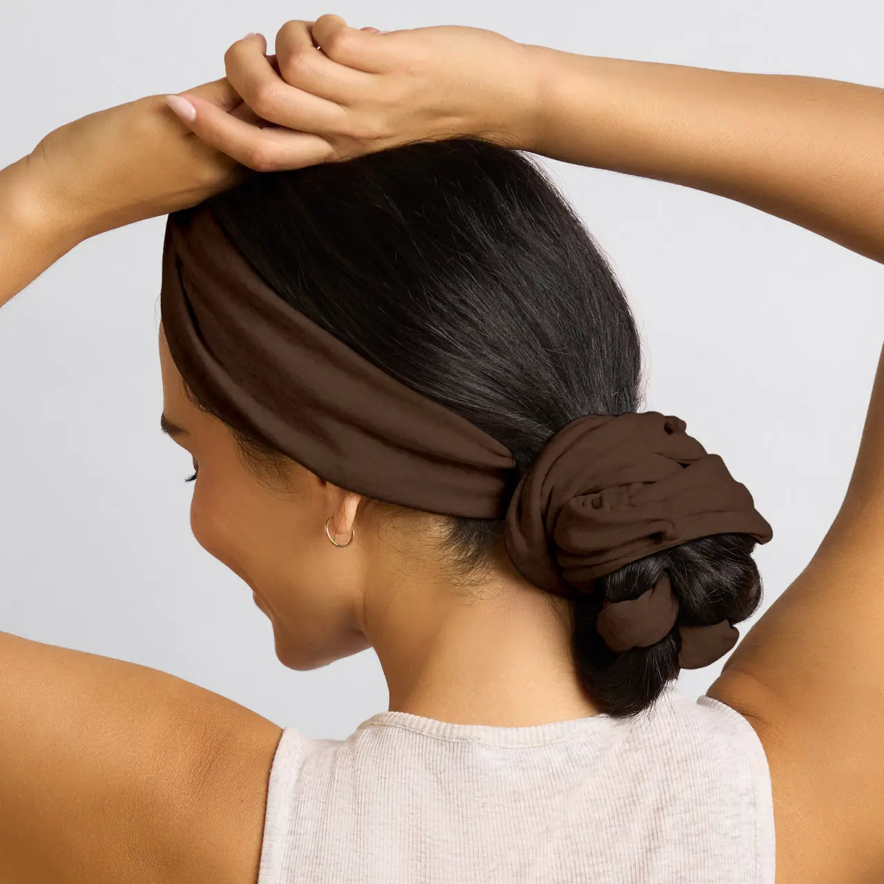 Set & Flow Heatless Curling Headband - Chocolate Brown