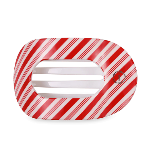 Round Flat Hair Clip-Candy Cane Crush