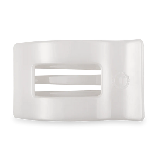 Flat Rectangle Hair Clip-Coconut White