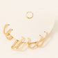 Metallic Oval Hinge Hoop Earrings Set: S