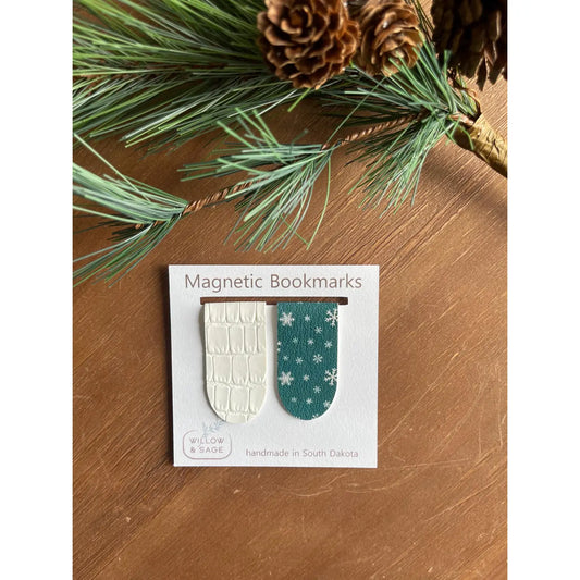 Magnetic Bookmark Pair-Snowflakes